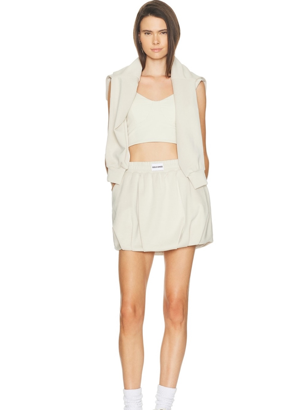 Gold Hinge luxesoft bubble skirt in natural
